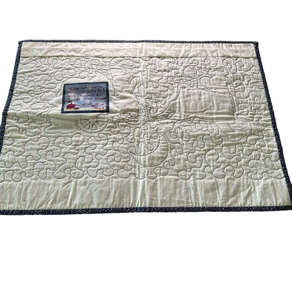 Handmade Cow Over the Moon & Santa Christmas Quilt Wall Hanging - Picture 5 of 8